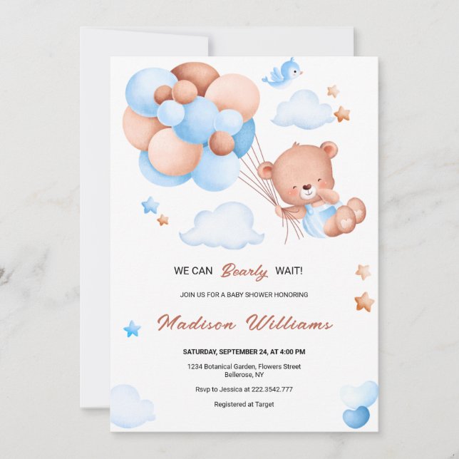 Invitación Podemos Esperar Baby Shower (Anverso)