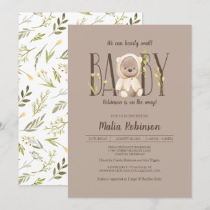 Invitación ¡Podemos Esperar! Baby Shower amarillo Teddy Bear 