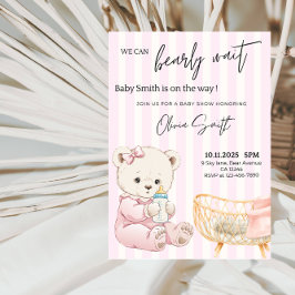 Invitación Podemos Esperar Baby Shower - Oso Marrón