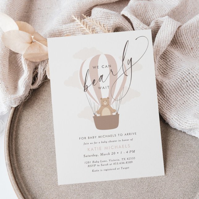 Invitación Podemos Esperar. | Baby Shower rosa suave (Subido por el creador)