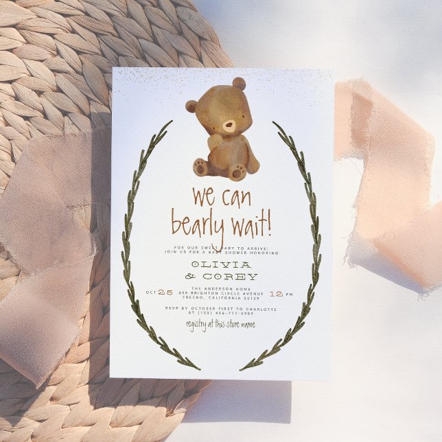 Invitación Podemos Esperar Bear A Un Oso Y A Un Baby Shower D (Subido por el creador)