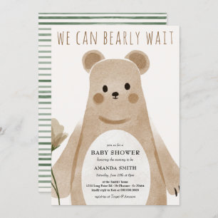 Invitación Podemos esperar Bear Bear Boho Baby Shower