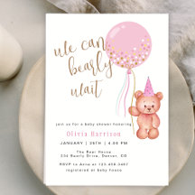 Podemos Esperar. | Bear Pink Balloon Baby Shower