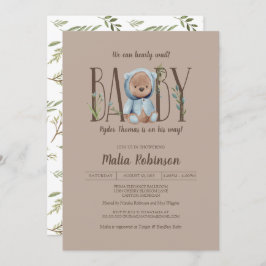 Invitación ¡Podemos Esperar! Blue Teddy Bear Baby Shower I