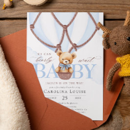Invitación ¡Podemos Esperar! Boy Teddy Bear Baby Shower