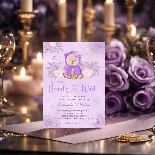 Invitación Podemos esperar con ansias el oso de peluche con f (Subido por el creador)