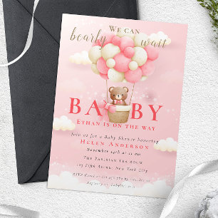 Invitación Podemos Esperar con Ansias Oso de Peluche Baby Sho