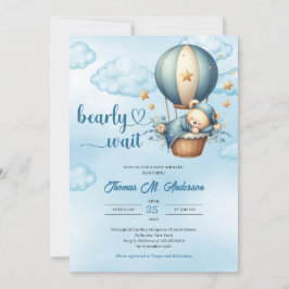 Invitación Podemos esperar con ansiedad el globo de aire cali