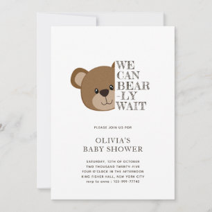 Invitación Podemos Esperar. Cute Teddy Bear Baby Shower