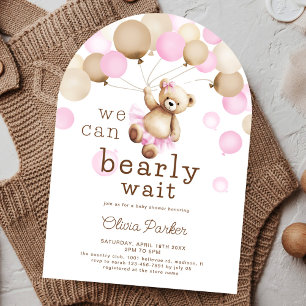 Invitación Podemos Esperar El Arco Baby Shower Chica De Oso