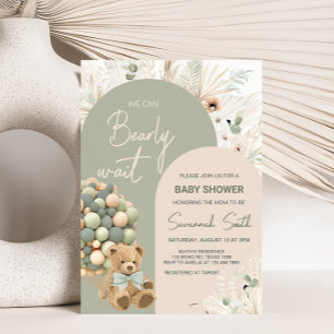 Invitación Podemos Esperar El Baby Shower Verde