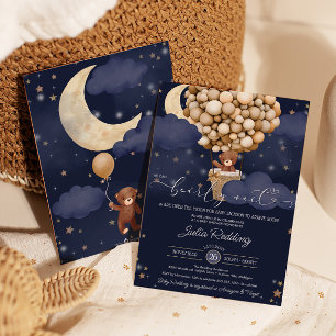 Invitación Podemos Esperar El Globo Aéreo Teddy Baby Shower