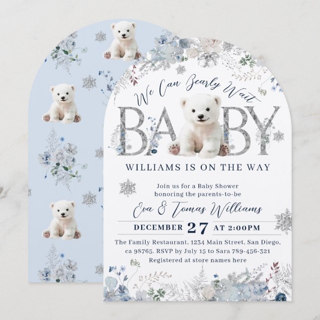 Invitación Podemos Esperar El Invierno Con Bebé (Anverso / Reverso)