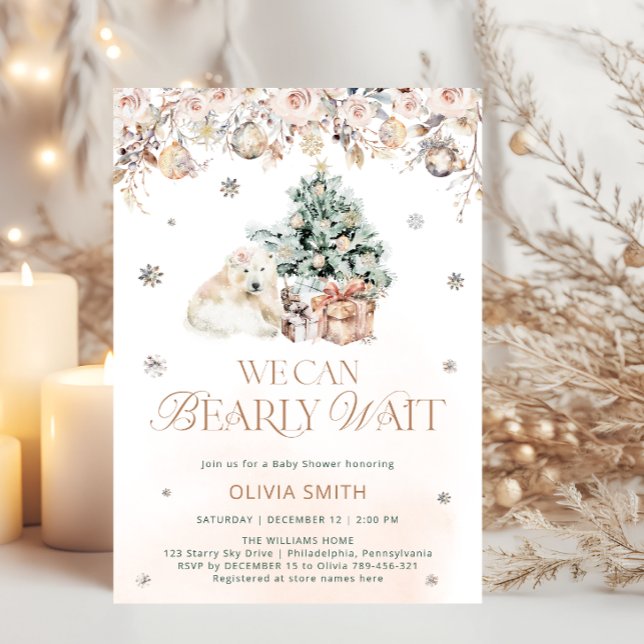 Invitación Podemos Esperar El Invierno Del Oso Polar Baby Sho (Subido por el creador)