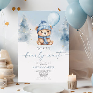 Invitación Podemos Esperar El Invierno Teddy Bear Baby Shower