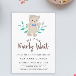 Invitación Podemos Esperar El Oso De Baby Shower
