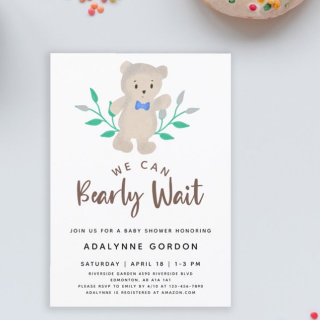 Invitación Podemos Esperar El Oso De Baby Shower (Subido por el creador)