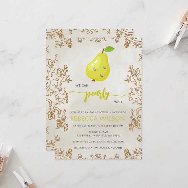 Invitación Podemos Esperar Esperando Al Otoño Baby Shower (Anverso/Reverso In Situ)