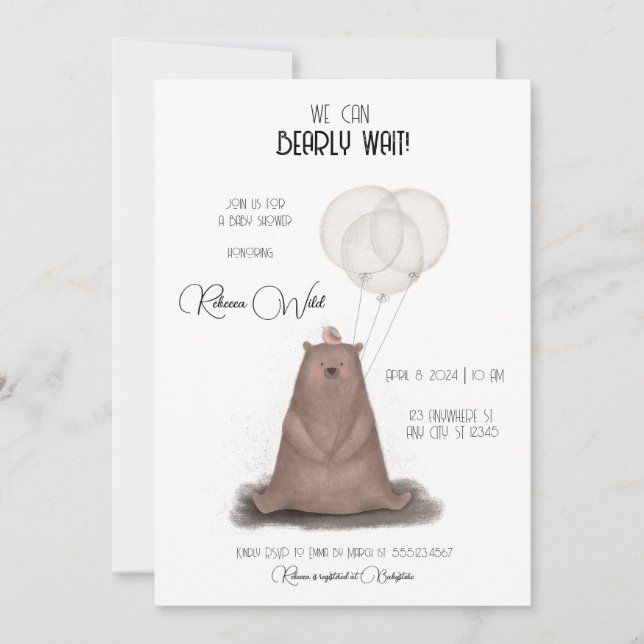 Invitación Podemos esperar - estilo moderno mínimo (Anverso)