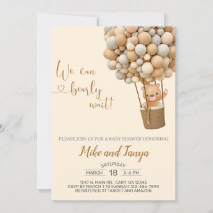 Invitación Podemos esperar ferozmente el globo aerostático y 