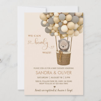 Invitación Podemos esperar ferozmente el globo aerostático y