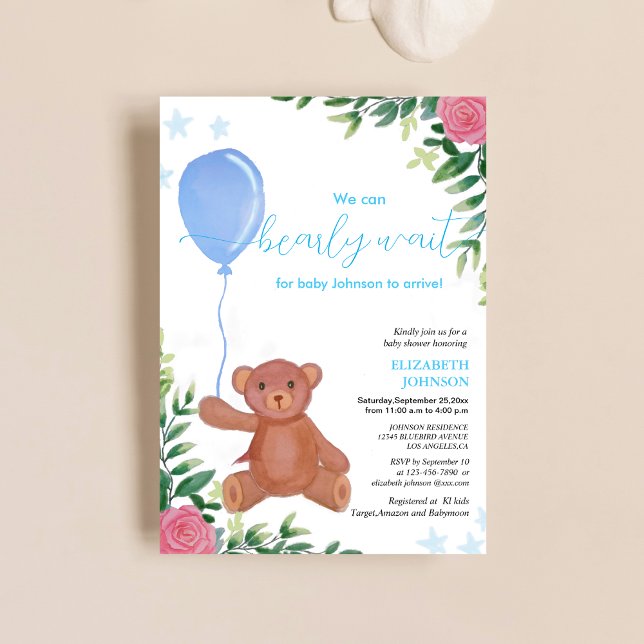 Invitación podemos esperar florida linda ducha bebé (Subido por el creador)