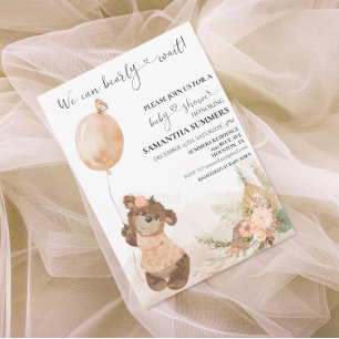 Invitación Podemos esperar globo acuático Peach Boho