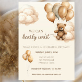 Invitación Podemos esperar globos Baby Shower Invitar