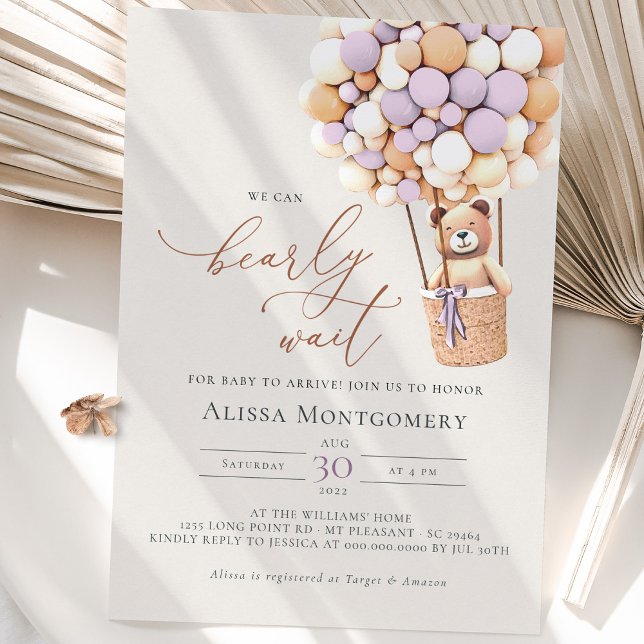 Invitación ¡Podemos Esperar! Lavender Baby Shower (Subido por el creador)