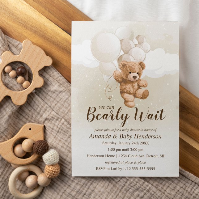 Invitación Podemos esperar prematuramente a Baby Shower Neutr (Subido por el creador)