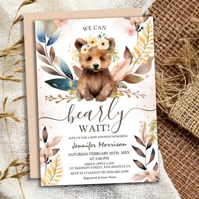 Invitación Podemos Esperar. | Rustic Woodland Baby Shower (Subido por el creador)