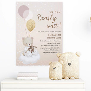 Invitación Podemos Esperar Sparkly Baby Shower