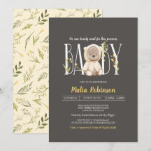 ¡Podemos Esperar! Teddy Bear Baby Shower Invita