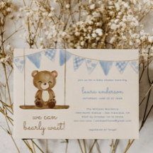 ¡Podemos esperar! Teddy Bear Boy Baby Shower