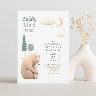 Invitación Podemos esperar temprano - Baby Shower de oso bebé