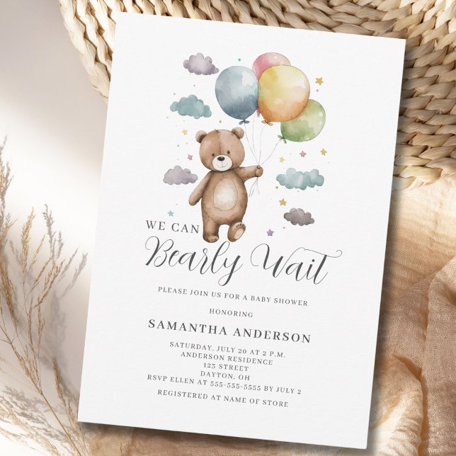 Invitación Podemos predecir Baby Shower de Bear Bear Bear (Subido por el creador)