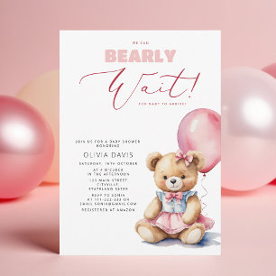 Invitación Podemos predecir el Chica de globo de oso de esper