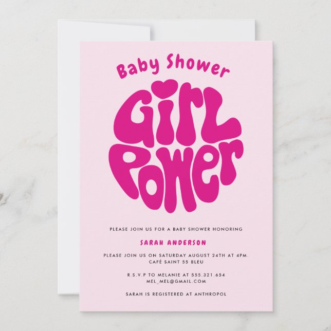 Invitación Poder Chica con corazón (Anverso)