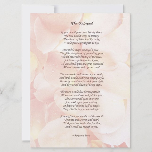Invitación Poema Boda "Amado"/ (Anverso)