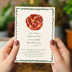 Invitación Poema de Bollo en el Horno para Baby Shower Neutra