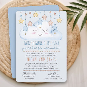 Invitación Poema de Twinkle Twinkle Niño Cumpleaños de bebé p