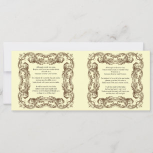 Invitación Poema del libro del marco ventilado del bebé