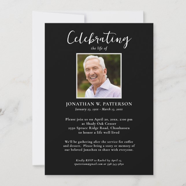 Invitación Poema del Personalizado de fotos de la celebración (Anverso)