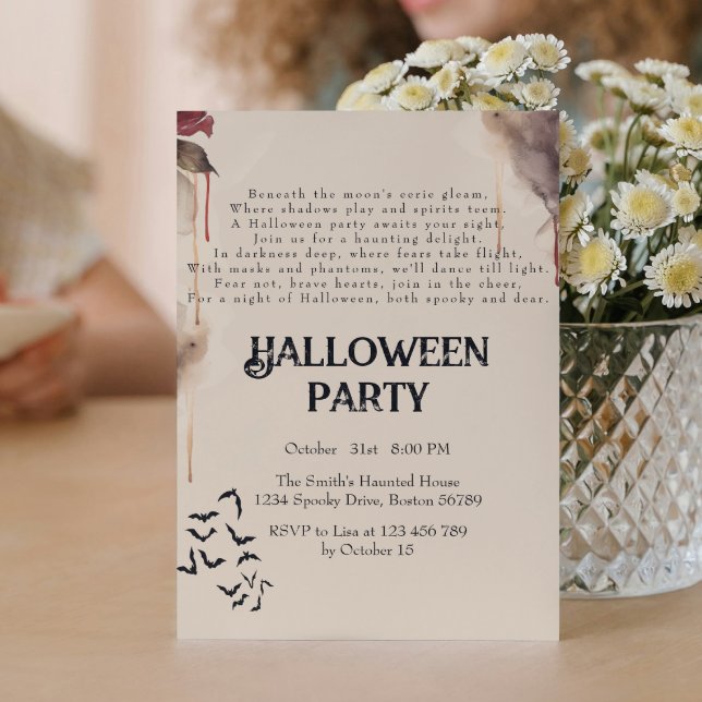 Invitación Poema espeluznante de Halloween (Subido por el creador)