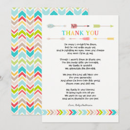 Invitación Poema tribal de Baby ShowerGracias nota, neutral
