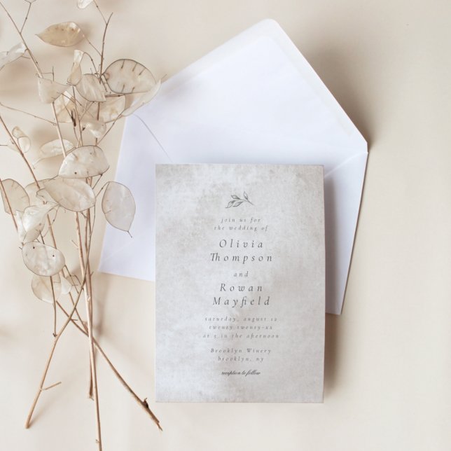 Invitación Poesia Wedding Invitation Taupe (Subido por el creador)