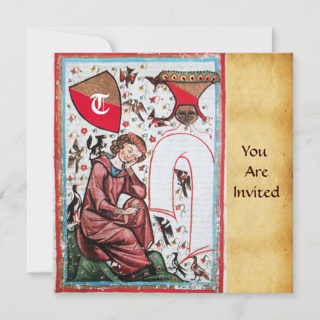 INVITACIÓN POETA EN EL JARDÍN DE BIRDS MONOGRAM (Anverso)