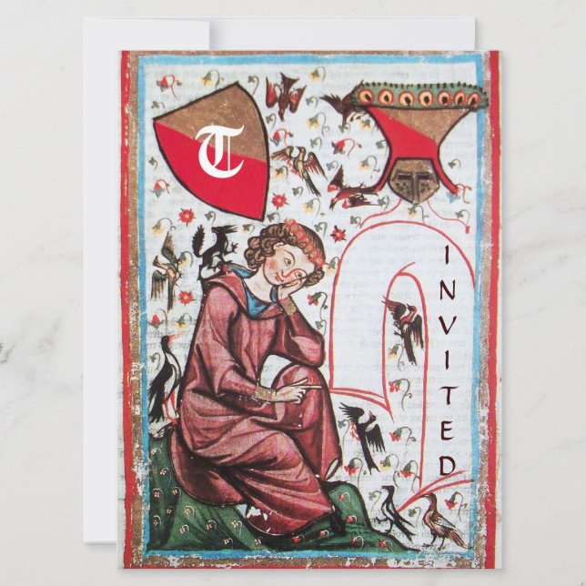 INVITACIÓN POETA EN EL JARDÍN DE BIRDS MONOGRAM (Anverso)