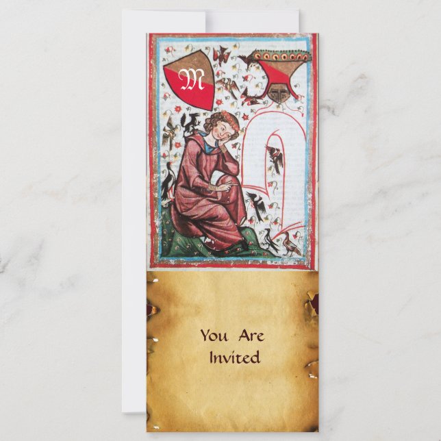 INVITACIÓN POETA EN EL JARDÍN DE PÁJAROS MONOGRAMA (Anverso)