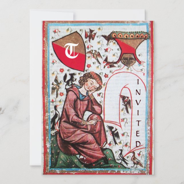 INVITACIÓN POETA EN EL JARDÍN DE PÁJAROS MONOGRAMA (Anverso)